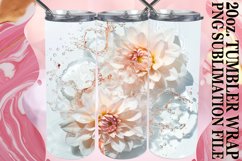 Oceanic Blossom: Floral Water Design - 20oz Tumbler Product Image 1