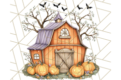 Halloween Cottagecore Barn PNG Clipart, Fall Style Product Image 2