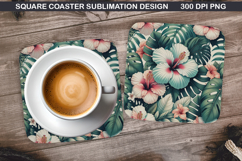 Flowers Coaster Sublimation, Spring Coaster PNG Design Product Image 1