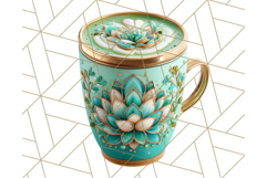 Pastel Coffee Mug Clipart PNG, Latte Iced Coffee Tea Cups Product Image 2