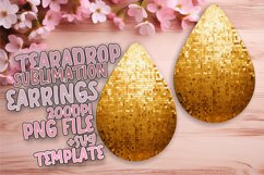 Sparkling Pattern Sublimation Teardrop Earrings Product Image 1