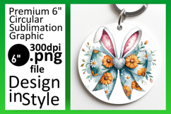 Chic Round Design Keychain PNG , Easter Bunny Product Image 1