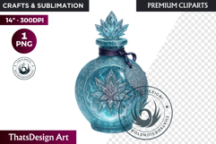 Magical Potion Bottles PNG, Fantasy Witchcraft Clipart witch Product Image 1