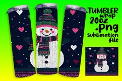 Customizable Sublimation Tumbler 20oz , Snowman Product Image 1