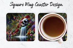 Halloween Skull Mug coaster | Coaster | Sublimation Design Product Image 1