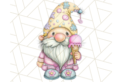 Ice Cream Gnome Clipart PNG Summer Dessert Art, Summer Gnome Product Image 2