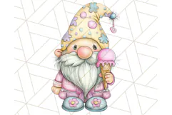 Ice Cream Gnome Clipart PNG Summer Dessert Art, Summer Gnome Product Image 2