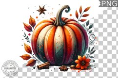 Pumpkin Flowers Sublimation - Clipart PNG Design Product Image 1