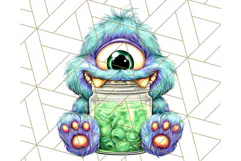 Halloween Monster Clipart PNG, Monsters in Jars, Spooky Png Product Image 2