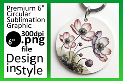 Elegant Keychain Round Design Template , Flowers Product Image 1