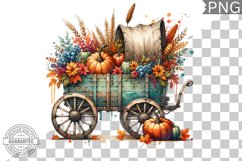 Fall Wagon Garden Sublimation - Fall Clipart PNG Design Product Image 1