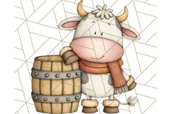 Fall Farm Animal Clipart, Autumn Barnyard PNG Illustrations Product Image 2
