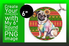 Creative Round Design Keychain Template , Cute Dog Product Image 1