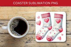 valentine square coaster - stockings socks Product Image 1