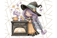 Cute Witch Halloween Baking Clipart PNG, Holiday Treats Png Product Image 2