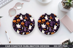 Ghost Car Coaster Sublimation | Halloween Coaster PNG Product Image 1