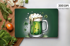 Green Irish Beer Mug with Shamrock Cutting Board PNG Sublima Product Image 1