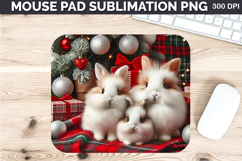 Watercolor Rabbit Mouse Pad Sublimation - Christmas PNG Product Image 1