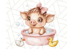 Safari Animal Babies in Bubble Baths, Cute Jungle Animal PNG Product Image 2