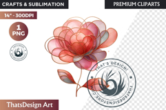 Pink Rose Gold flower Clipart, Abstract Flowers Wedding PNG Product Image 1