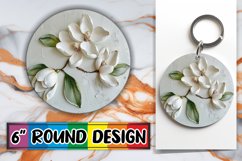 White Bloom Tranquility: Circle Design PNG Sublimation Product Image 1