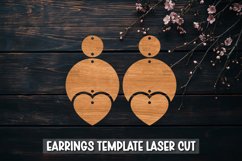 Valentine Heart Template earrings SVG I Laser Cut Files Product Image 1