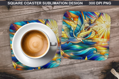 Dove Coaster Sublimation, Summer Coaster PNG Design Product Image 1