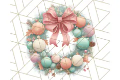 Christmas Wreath Clipart, Holiday Greenery PNG Illustrations Product Image 2