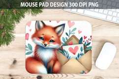 Watercolor Fox Mouse Pad Sublimation - Valentines Png Product Image 1