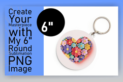 Artistic Keychain Circle Design Template , Flowers Heart Product Image 1