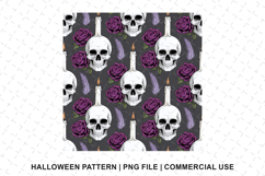 Halloween Skull Pattern Png | Sublimation | Digital Paper Product Image 1