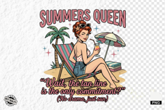 Funny Vintage Summer Beach Girl Clipart Product Image 1