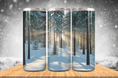 Winter Wonderland Snowflake PNG, Icy Tree 20oz Tumbler wrap Product Image 1