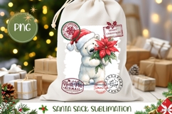 White Christmas Bear Santa Sack, Christmas Bear PNG Product Image 1