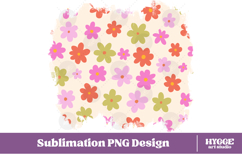 Retro Flowers Background Png Floral Paper Sublimation Splash Product Image 1