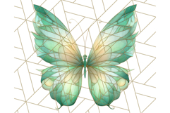 Stained Glass Butterfly PNG Colorful Clipart for Sublimation Product Image 2