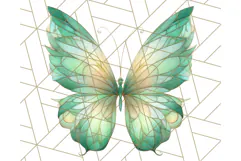 Stained Glass Butterfly PNG Colorful Clipart for Sublimation Product Image 2