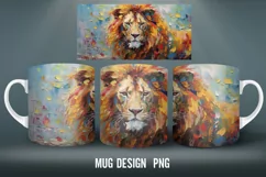Lion Mug Wrap Sublimation Designs|Impasto Painting Mug Wra Product Image 2