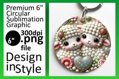 Chic Keychain Circle Design Template , Sweet Animals Product Image 1