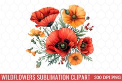 Wildflowers Sublimation Clipart Product Image 1