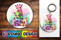 Whimsical Round Design Ornaments PNG, Cute Animals Product Image 1
