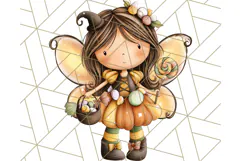 Halloween Fairy Clipart PNG, Spooky Cute Character Art Product Image 2