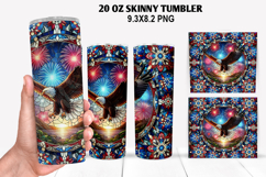 Eagle Skinny Tumbler 20oz Wrap Design,4th of july Tumbler Product Image 1