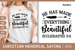 Christian Memorial Quote SVG | Everything Beautiful Product Image 1