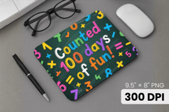 100 days of school Mouse Pad, Teacher PNG Sublimation Design Product Image 1