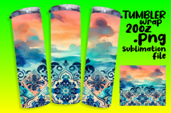 20oz Tumbler Wrap for DIY , Watercolor Patter Product Image 1