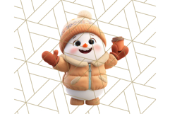 Adorable Snowman Character PNG Clipart Product Image 2