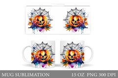 Halloween Mug Sublimation. Halloween Pumpkin Mug Design Product Image 1