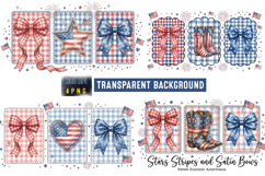 Coquette Americana Bows Patriotic 4th July PNG Product Image 1