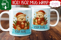 Custom Christmas mug wrap PNG, Polar bear mug PNG Product Image 3
